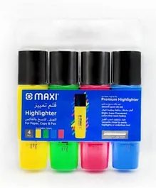 Maxi Super-Fluorescent Highlighter Wallet - 4 Pieces