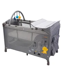 Little Story Foldable Cot and Playard - Grey