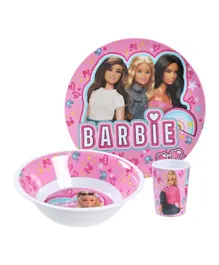 Mattel Barbie Bb22 Melamine Set Without Rim - 3 Pieces