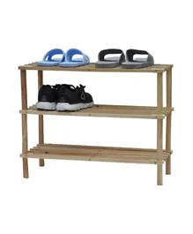 رف تخزين الأحذية الخشبي ذو الثلاثة أدوار من فيلينجز - طبيعي