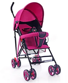 Babyhug Agile Baby Light Weight Stroller Buggy With Umbrella Fold - Pink and Black