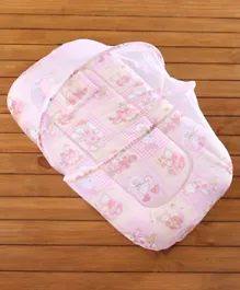Babyhug Printed Bedding Set with Mosquito Net - Pink