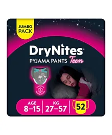 Huggies Dry nights Pyjama Pants Diaper for Girls - 52 Diapers