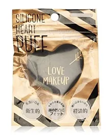 Sun Smile Love Makeup Silicone Heart Puff - Black
