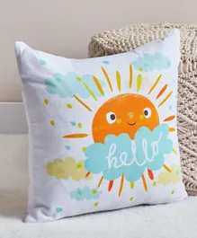 HomeBox Hermione Play Date Hello Cotton Duck Filled Cushion