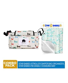 Star Babies Bag with Reusable Changing Mat Combo - Pack of 2