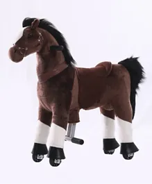 TobysToy Gidygo Ride-on Cycle Kids Operated Pony Riding Horse - Dark Brown