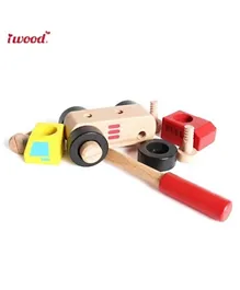Iwood Wooden Excavator Pack of 1 - Multicolor