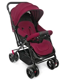 Babyhug Symphony Stroller With Reverisble Handle and Mosquito Net - Mauve