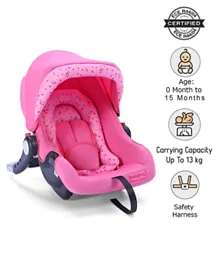 Babyhug Onyx Car Seat Cum Carry Cot With Rocking Base - Pink