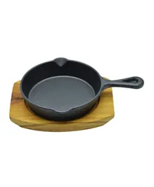 Kitchen Master Single Handle Mini Round Sizzler Tray - Black