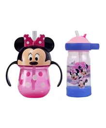 The First Years Minnie Trainer Cup With Handles + Mickey Sip & See Water Bottle - 2 Pieces
