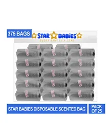 Star Babies Scented Bag Grey Pack of 25 - 375 Bags
