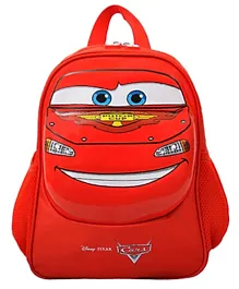 Cars Face Backpack 1 Compartment Red - 12 inches