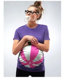 Mamagama Purple Beach Ball Maternity T-Shirt - Purple