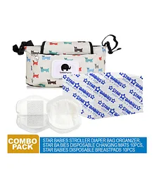 Star Babies Combo Stroller Bag, Changing Mat, and Breast Pads - Pack of 3