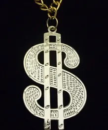 Smiffy Dollar Sign Gold Large Medallion Chain