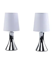 PAN Home Mismo E14 2 Piece Metal Touch Table Lamp Set - Chrome