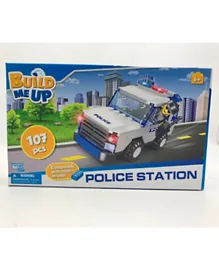 Build Me Up Police Station Construction Set - 107 Pieces