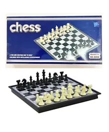 HTM Magnetic Travel Chess Set With Folding Chess Board- 48 Pieces