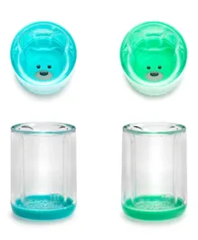 Melii Double Walled Bear Cup Turquoise & Green Pack of 2 - 145mL