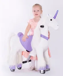 TobysToy Gidygo Ride-on Cycle Kids Operated Pony Riding Unicorn - Purple and White