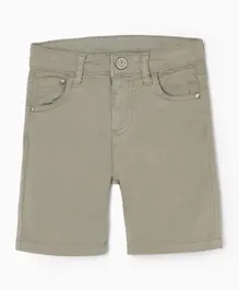 Zippy Twill Shorts - Light Grey