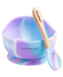 EasyTots Silicone Suction Bowl and Bamboo Spoon Set -Unicorn