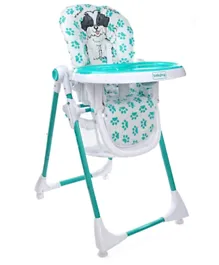 Babyhug Fine Dine Highchair With 6 Adjustable Heights and 3 Level Seat Recline - Sea Green and White