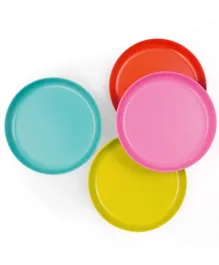 Ekobo Bambino Small Plate Set Pop Lagoon Lime Persimmon and Rose - Pack of 4