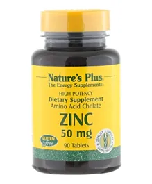 Natures Plus Zinc 50 Mg Amino Acid Cehlate Dietary Supplement - 90 Tablets