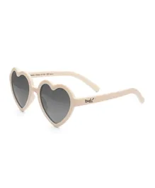 REAL SHADES Heart Gold Mirror Lens Sunglasses - Matte Almond