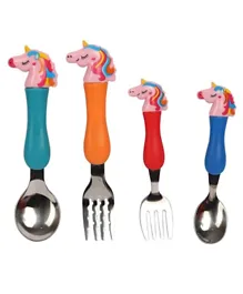 Highland Unicorn Theme  Kid's Cutlery Set - 4 Pieces