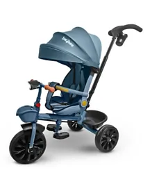 بايبي - دراجة ثلاثية العجلات متعددة الأغراض للأطفال مع مقبض دفع قابل للتعديل - أزرق