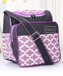 Babyhug Vogue Mini & Compact Denim Diaper Bag Quatrefoil Design - Purple