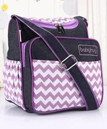 Babyhug Vogue Denim Diaper Bag Zig Zag Design - Purple