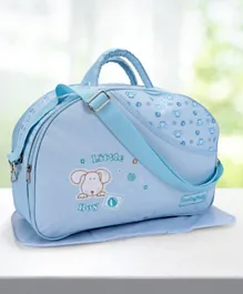 Babyhug Diaper Bag With Changing Mat Little Boy Print - Sky Blue