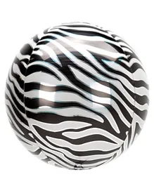 Amscan Orbs Zebra Print Balloon - White