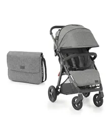 Oyster Zero Gravity Baby Stroller + Diaper Changing Bag - Mercury City Grey