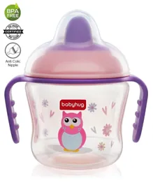 Babyhug Hard Spout Non Spill Sipper Cup With Handle Pink Purple - 150mL