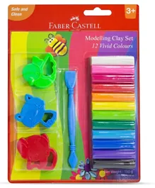 Faber-Castell Modelling Clay With Jigsaw Tools - 12 Pieces (Color may Vary)
