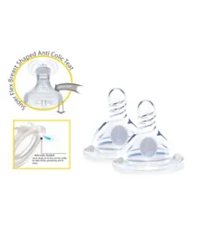 Cherubbaby Wide Neck Slow Flow Teats Pack of 2 - Clear