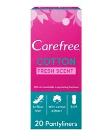 Carefree Cotton Feel With Fresh Scent Panty Liners - Pack of 20