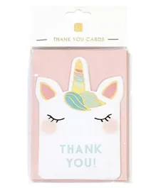 Talking Tables We Heart Unicorns Thank You Cards with Envelope Pack of 8 - Peach