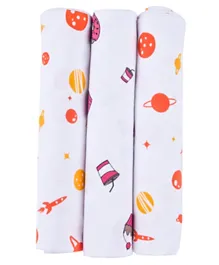 Wonder Wee Cotton Muslin Baby Swaddle Blanket For Kids Pack of 3  - Multicolour