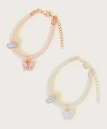 Monsoon Children Pearly Butterfly Bracelets Pack Of 2 - Multicolor