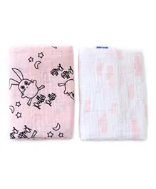 Milk&Moo Chancin Muslin Swaddle Blanket Pack of 2 - Multicolour