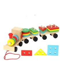 Factory Price Wooden Pull Along Puzzle Train Set