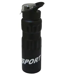 Sarvah Sports Bottle Metal With Flap Black - 750ml