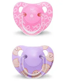 Suavinex Ana Soother S 2U Pink Biscuit L1 Pink and Purple - Pack of 2